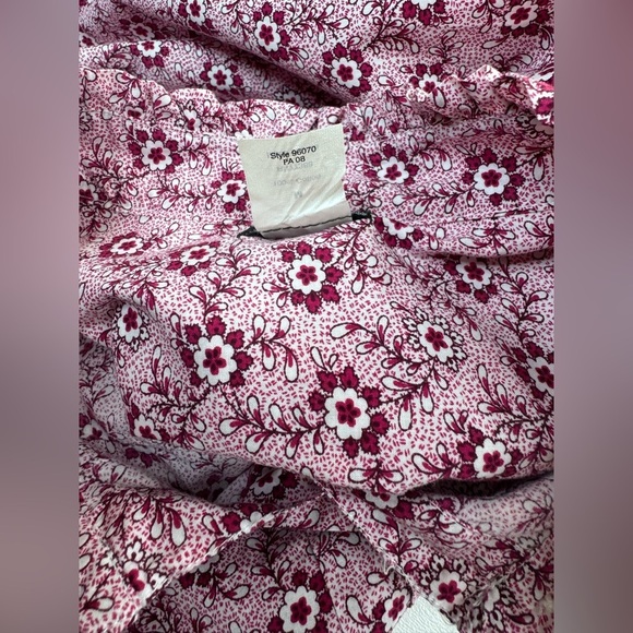 J. Crew 100% Indian Cotton Floral Pin Tuck Ruffle Blouse Womens Medium - Picture 6 of 16